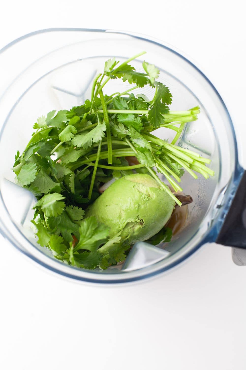 avocado cilantro tomatillos in blender