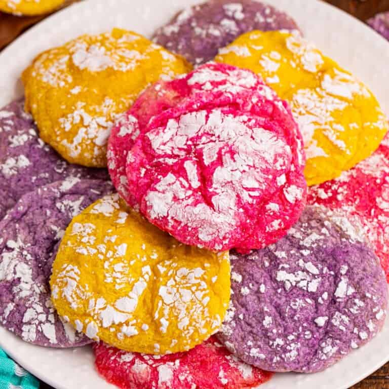 cake mix crinkle cookies overhead view