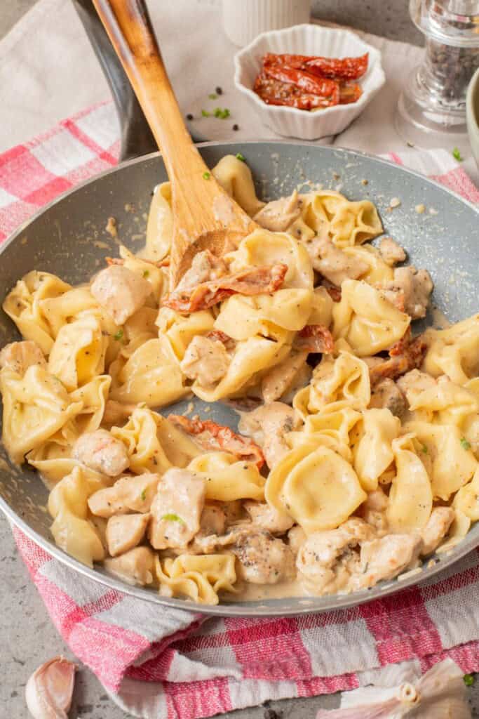 marry me chicken tortellini skillet served