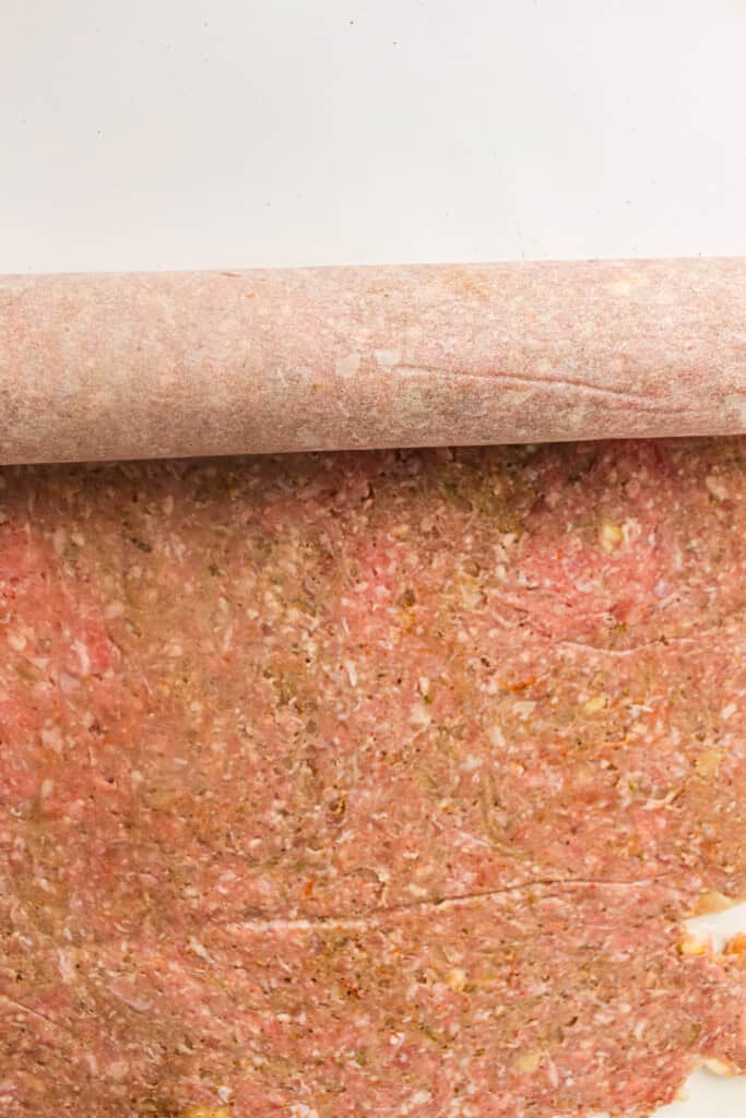 viral doner kebab lamb wrap rolled in parchment paper.