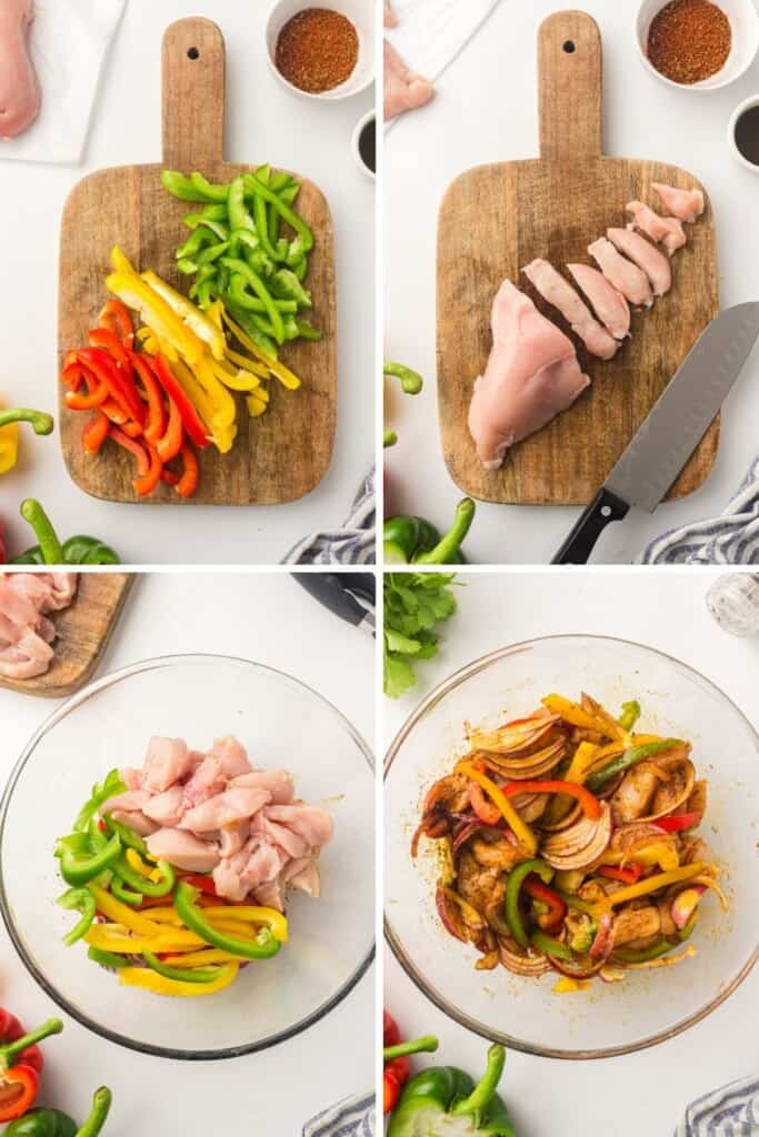 air fryer chicken fajita steps to making them