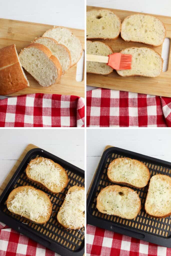 Air fryer garlic bread steps to make it