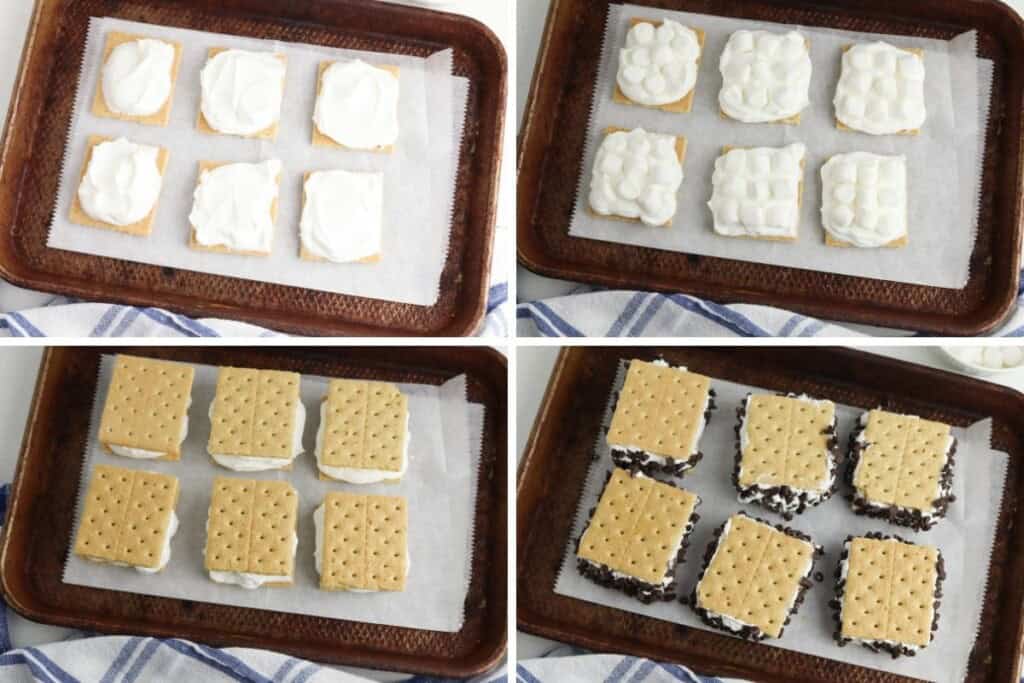 Frozen s'mores process photos