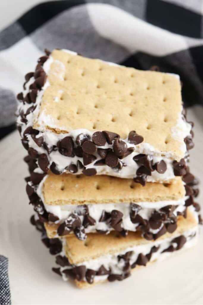 Frozen s'mores stacked on top of each other
