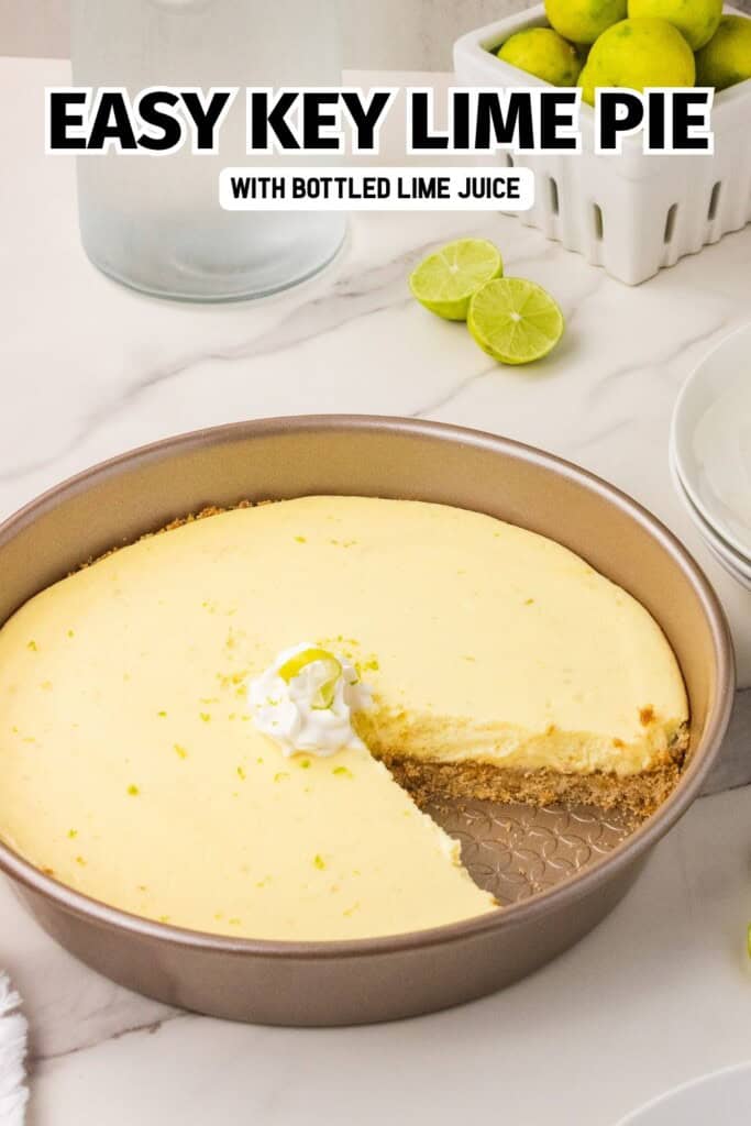 Easy key lime pie with bottled key lime juice and whipped cream topping