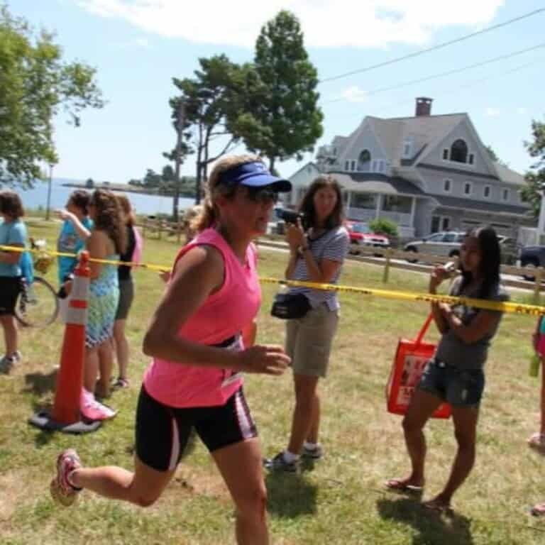 tri for a cure finish photo bloody knee