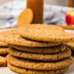 Apple cider snickerdoodles stacked on top of each other